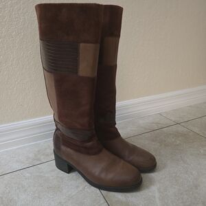 Clarks Two-Tone Brown Over the Knee Boots